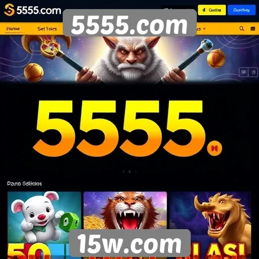 Variedade de jogos disponíveis em 5555.com